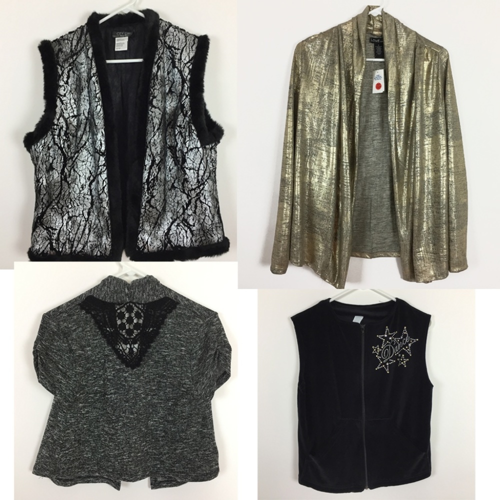 Lot of (4) Womens Medium Vest Open Cardigan